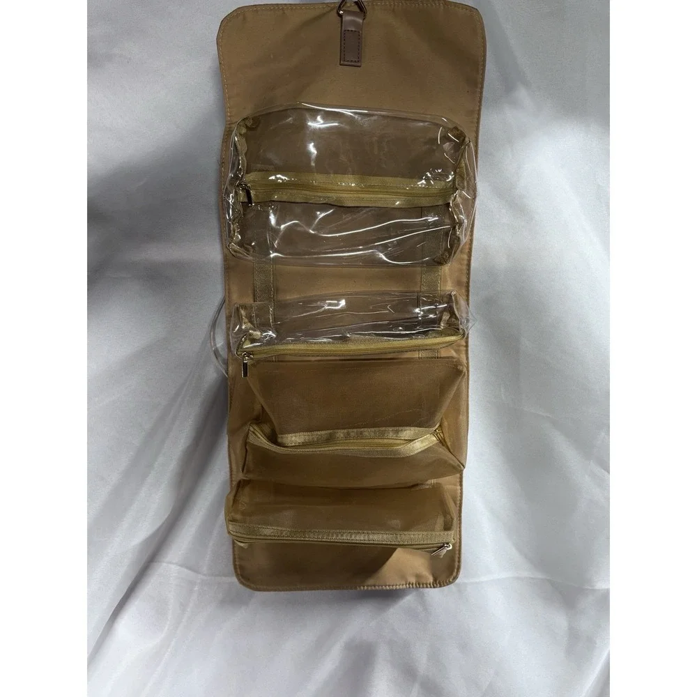 OutSpry Roll-Up Makeup Bag, Hanging Travel Toiletry Bag, PU Leather Folding E...